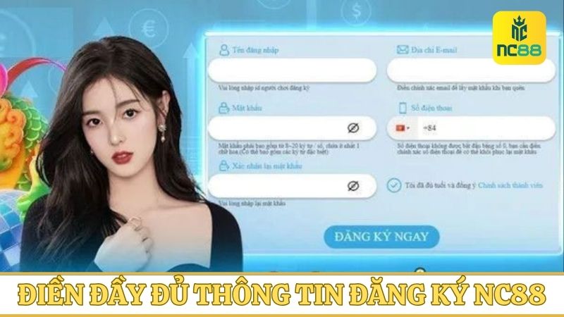 Điền form thông tin đăng ký tài khoản chính xác 